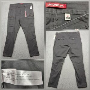 Unionbay‎ Gray Cargo Pants Junior Size 17 Stretch Cotton Blend Pockets NWT